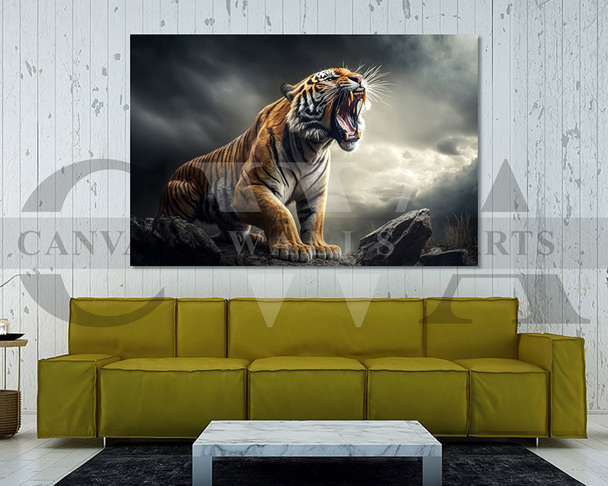 Angry Tiger Canvas Wall Art