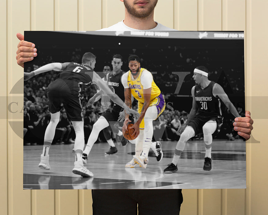 Anthony Davis Black & White Canvas Art Basketball Canvas Wall Art