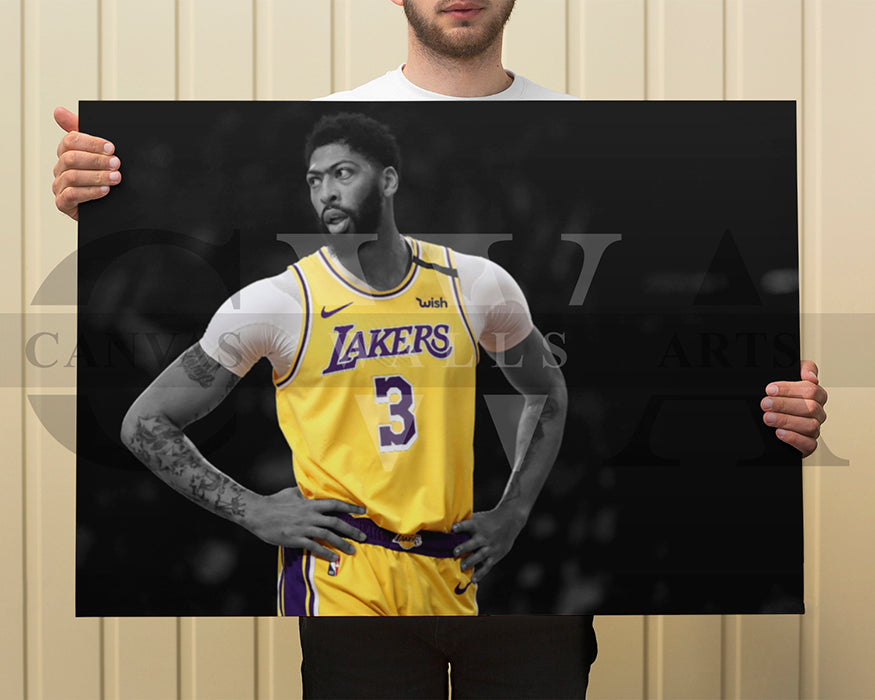 Anthony Davis Black & White Canvas Art Basketball Canvas Wall Art