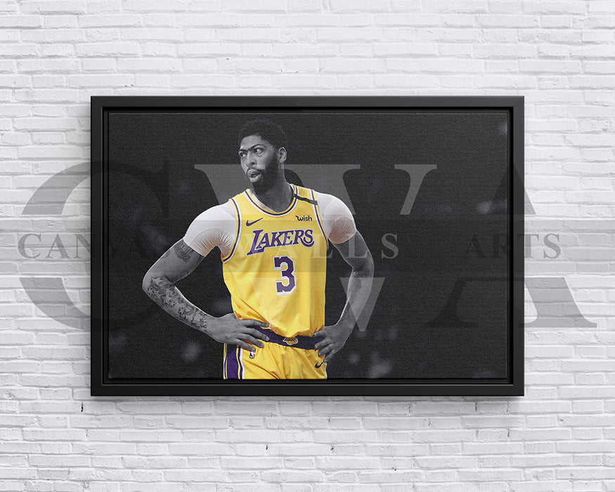 Anthony Davis Black & White Canvas Art Basketball Canvas Wall Art