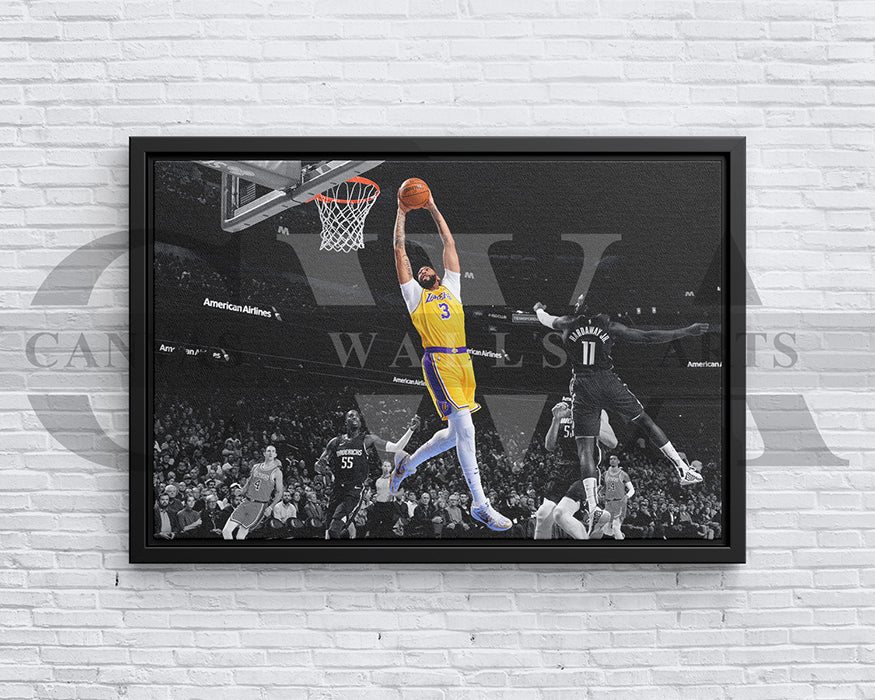 Anthony Davis Black & White Canvas Art Basketball Canvas Wall Art
