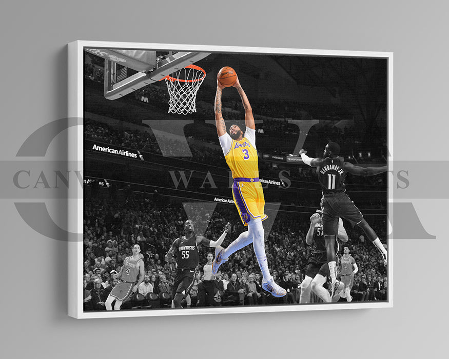 Anthony Davis Black & White Canvas Art Basketball Canvas Wall Art