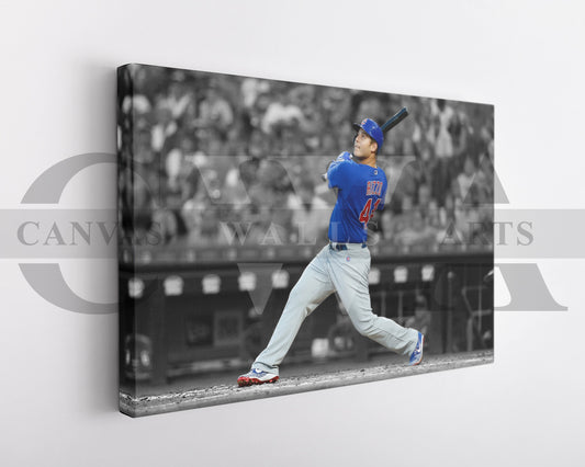 Anthony Rizzo Black & White Canvas Art Baseball Canvas Wall Art