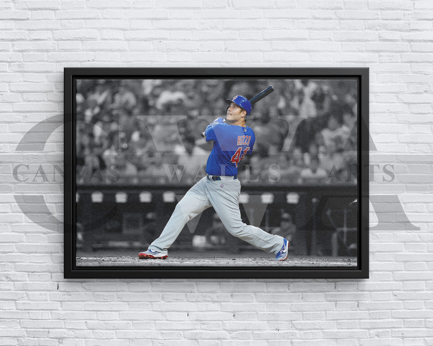 Anthony Rizzo Black & White Canvas Art Baseball Canvas Wall Art