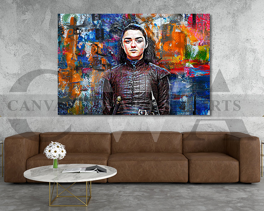 Arya Stark Canvas Wall Art Abstract Movie Poster Print