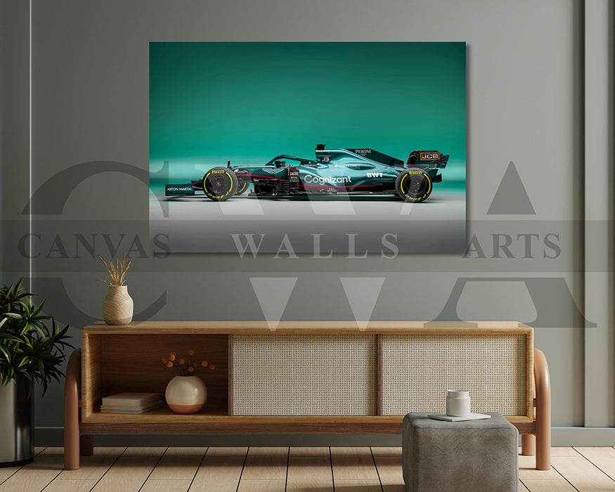 Aston Martin AMR21 Canvas Wall Art Formula F1 Car Poster Print