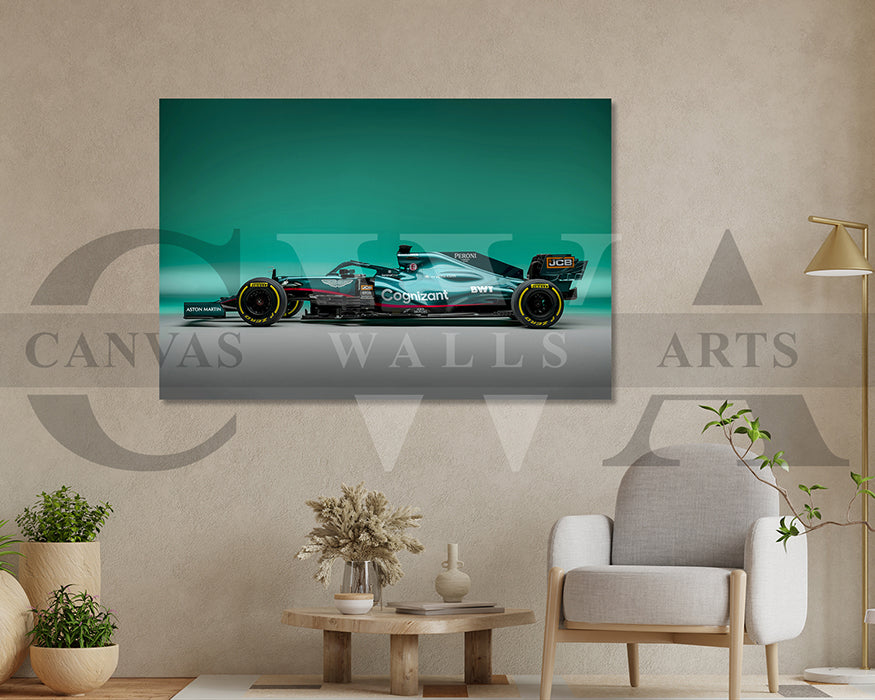 Aston Martin AMR21 Canvas Wall Art Formula F1 Car Poster Print