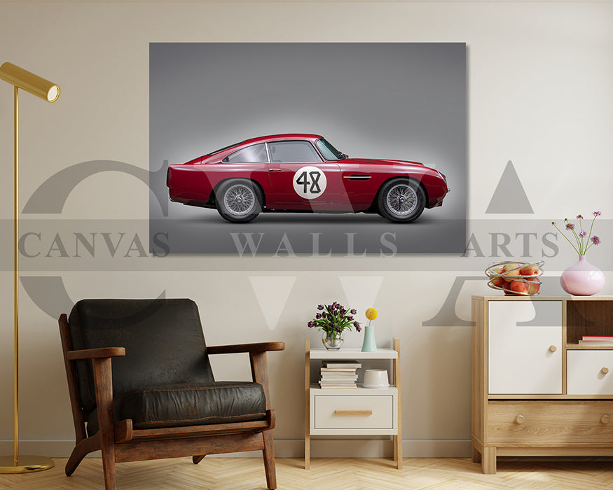 Aston Martin DB4 Canvas Wall Art Sports Car Poster Print