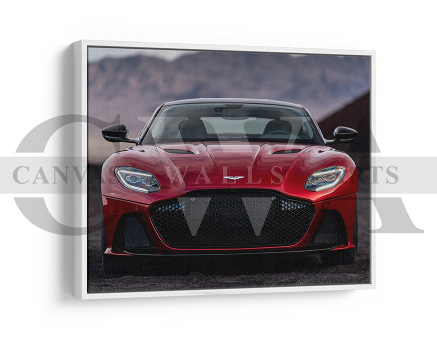 Red sports car on a mountain road with 'Canvas Wall Art' branding.