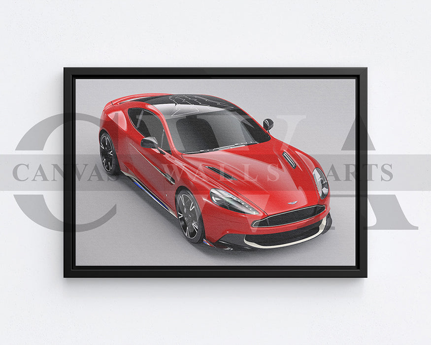 Aston Martin Vanquish Canvas Wall Art Luxury Grand Tourer Poster Print for Home & Office Décor