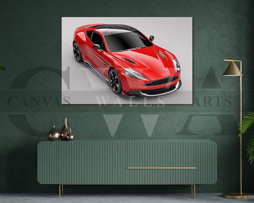 Aston Martin Vanquish Canvas Wall Art Luxury Grand Tourer Poster Print for Home & Office Décor