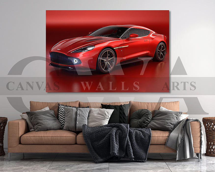 Aston Martin Vanquish Zagato Canvas Wall Art Luxury Car Poster Print