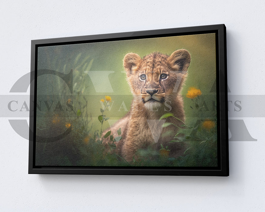 Baby Lion Canvas Wall Art Animal Poster Print