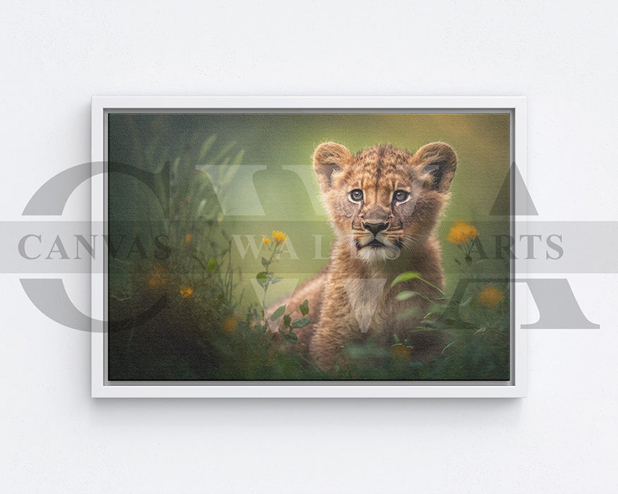 Baby Lion Canvas Wall Art Animal Poster Print
