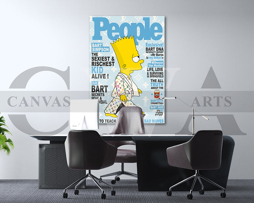 Bart Simpson Fashion Week Canvas Wall Art Luxury Streetwear Wall Decor