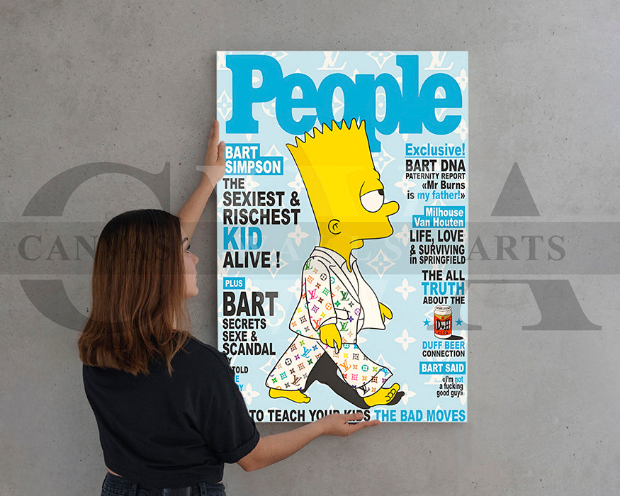 Bart Simpson Fashion Week Canvas Wall Art Luxury Streetwear Wall Decor
