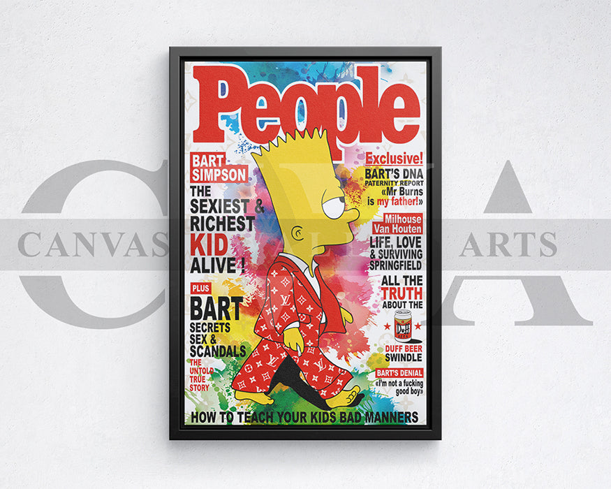 Bart Simpson Fashion Week Canvas Wall Art