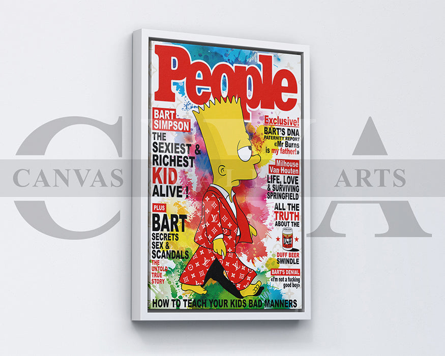 Bart Simpson Fashion Week Canvas Wall Art