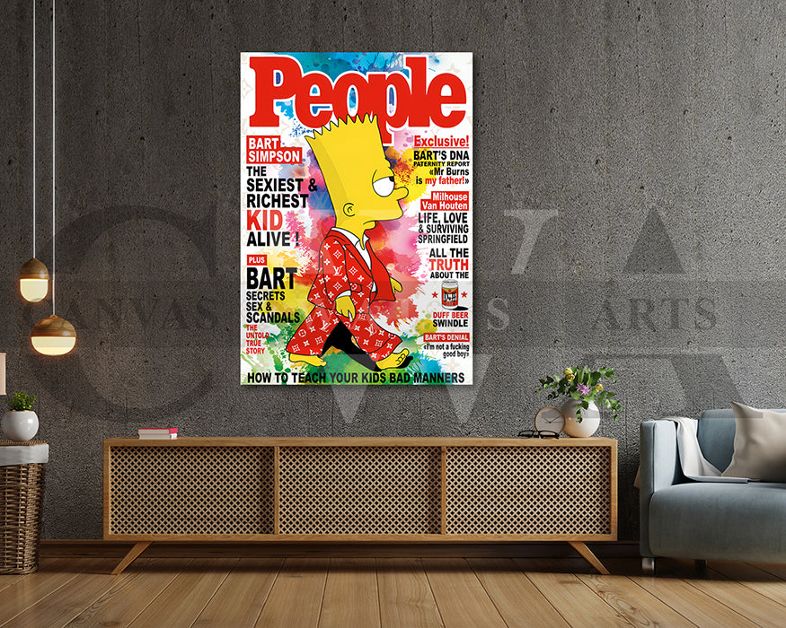Bart Simpson Fashion Week Canvas Wall Art