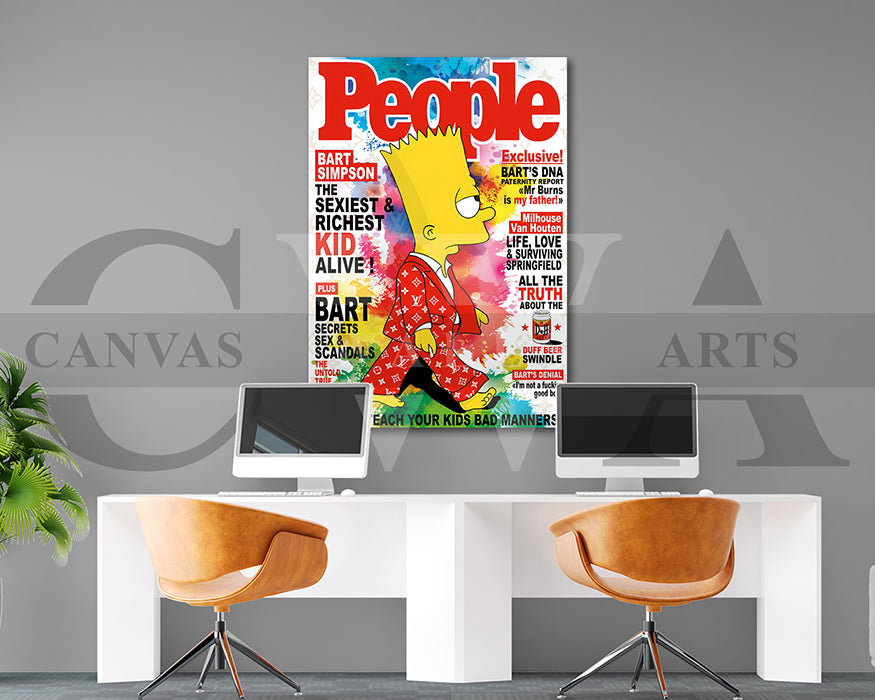 Bart Simpson Fashion Week Canvas Wall Art
