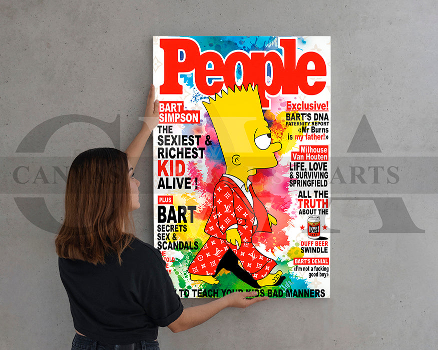 Bart Simpson Fashion Week Canvas Wall Art