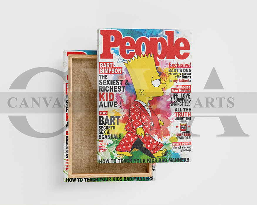 Bart Simpson Fashion Week Canvas Wall Art