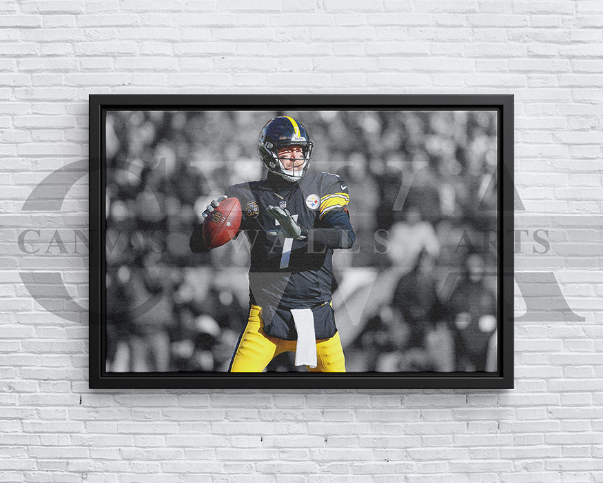 Ben Roethlisberger Black & White Canvas Art American Football Canvas Wall Art