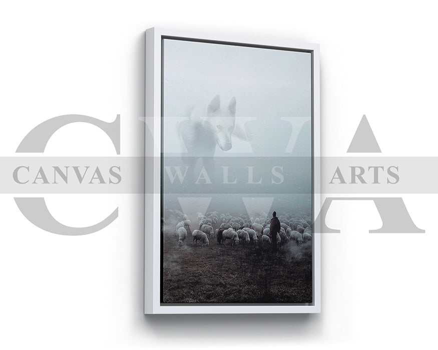 Big Wolf Canvas Wall Art Animal Poster Print