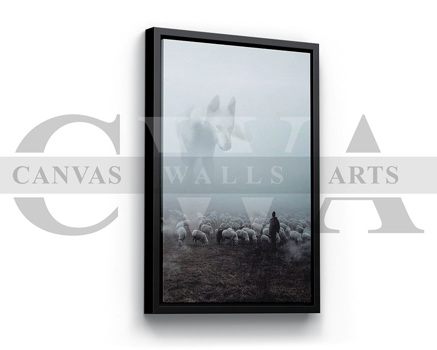 Big Wolf Canvas Wall Art Animal Poster Print