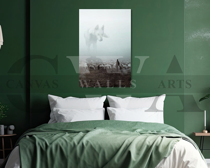 Big Wolf Canvas Wall Art Animal Poster Print