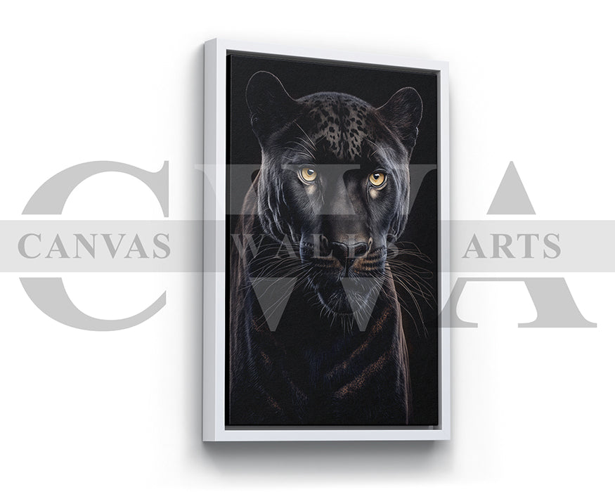 Black Leopard Canvas Wall Art Animal Poster Print