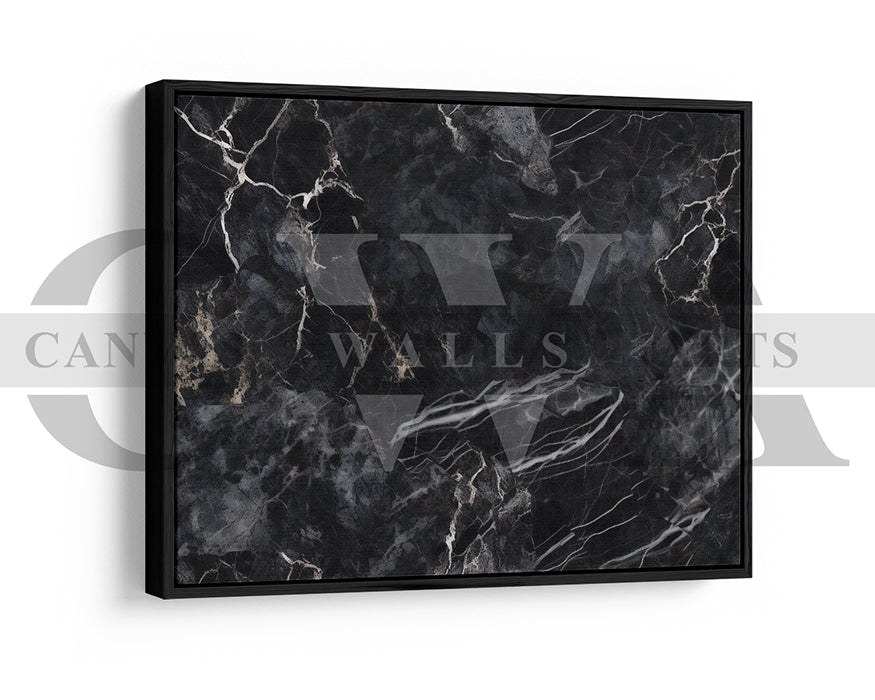 Black Marble Canvas Wall Art