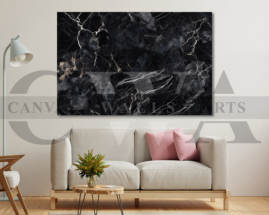 Black Marble Canvas Wall Art