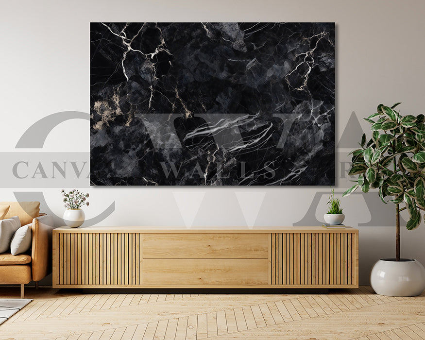 Black Marble Canvas Wall Art