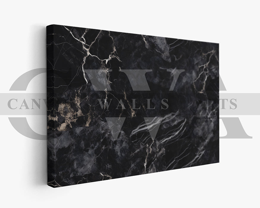Black Marble Canvas Wall Art