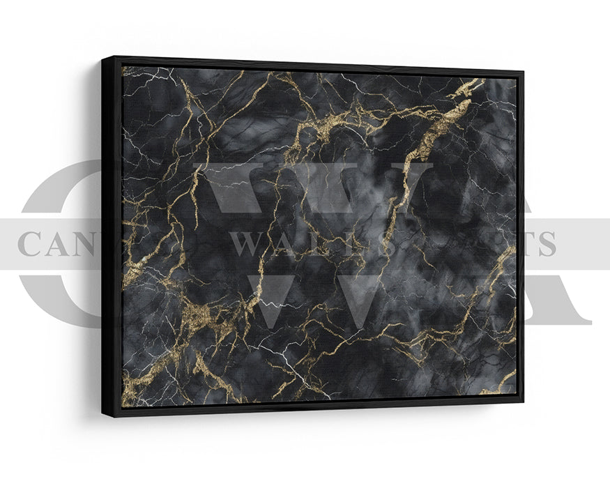 Black and Gold Marble Canvas Wall Art