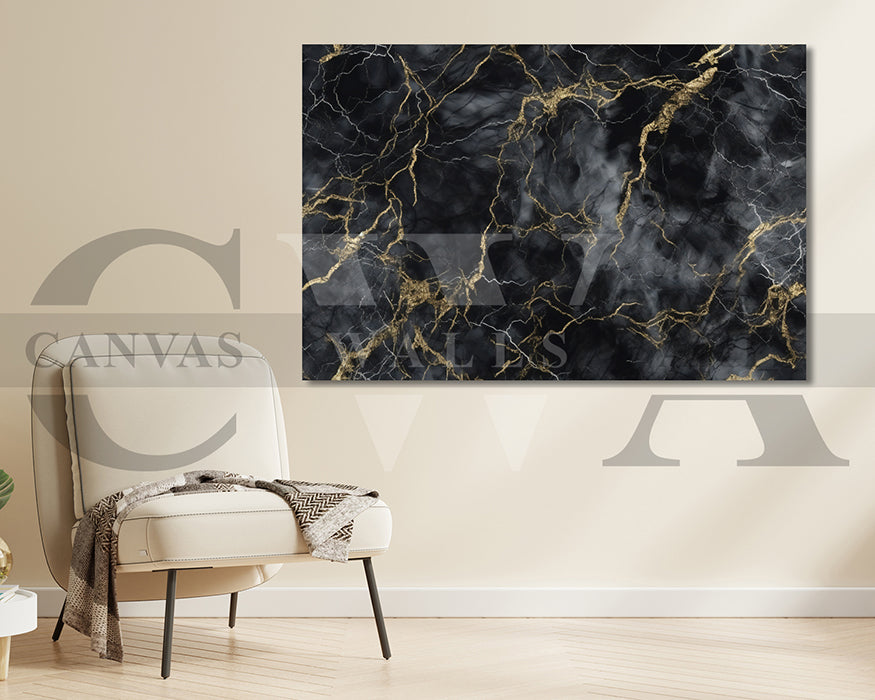 Black and Gold Marble Canvas Wall Art