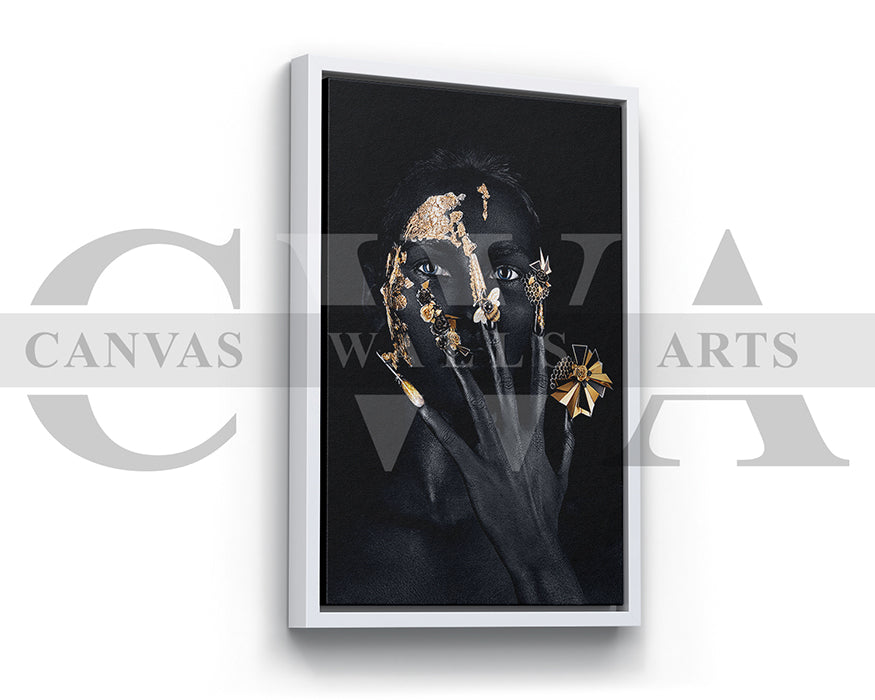 Black and Gold Woman Canvas Print