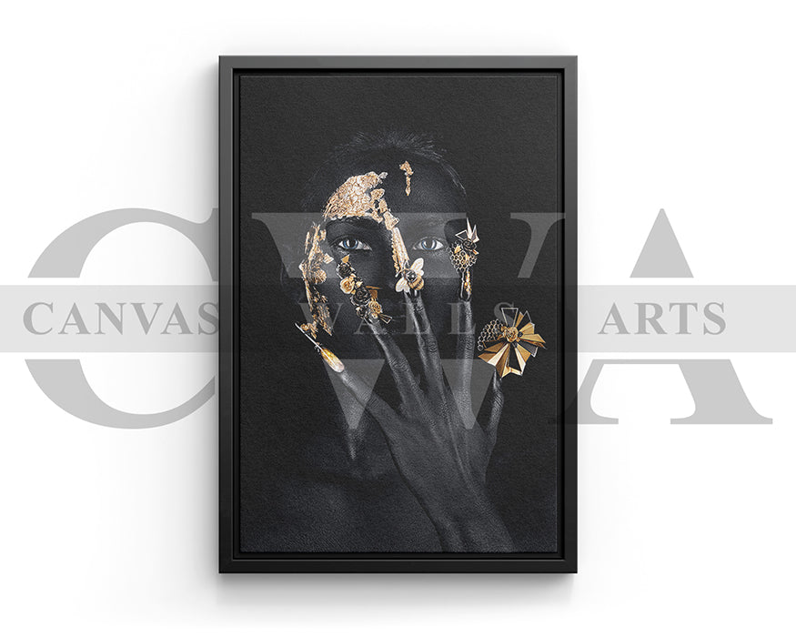 Black and Gold Woman Canvas Print