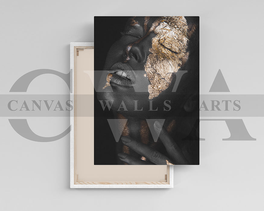 Black and Gold Woman Canvas Wall Art Wall Decor
