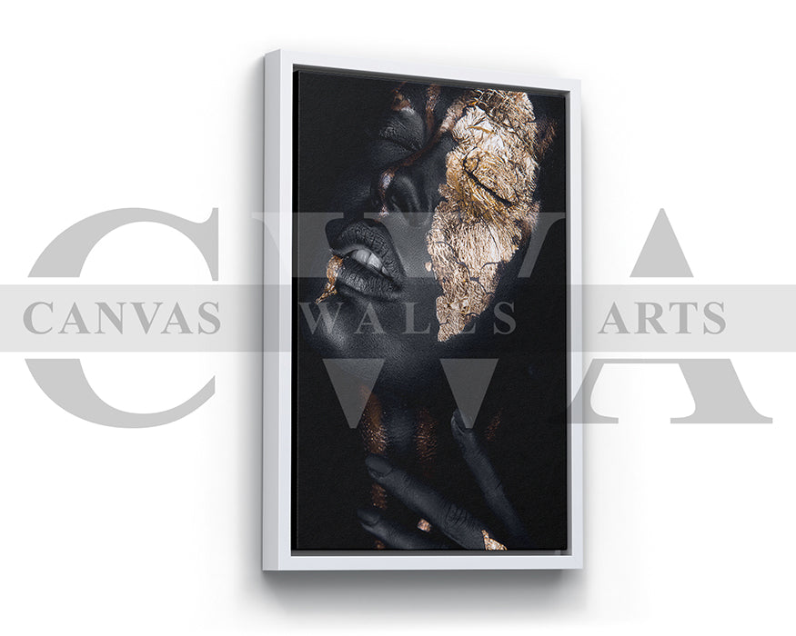 Black and Gold Woman Canvas Wall Art Wall Decor