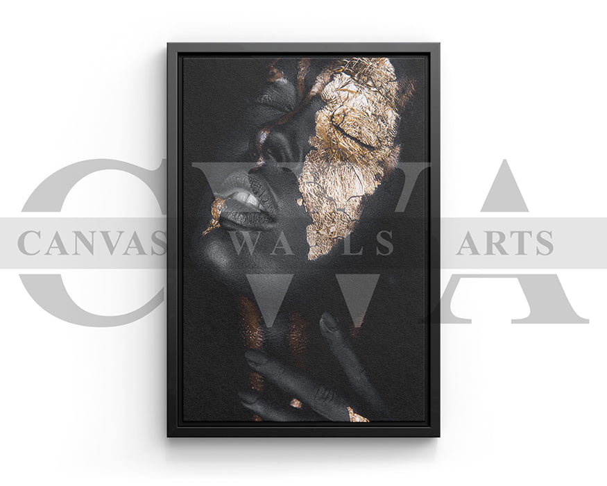 Black and Gold Woman Canvas Wall Art Wall Decor