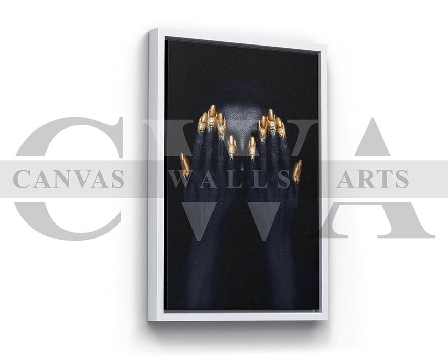 Black and Gold Woman Canvas Wall Art