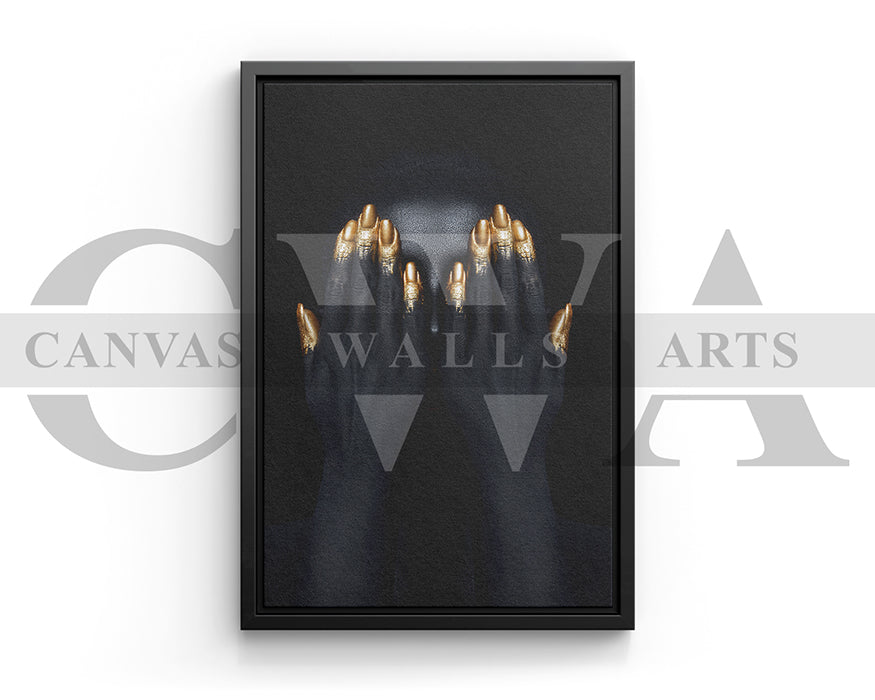 Black and Gold Woman Canvas Wall Art