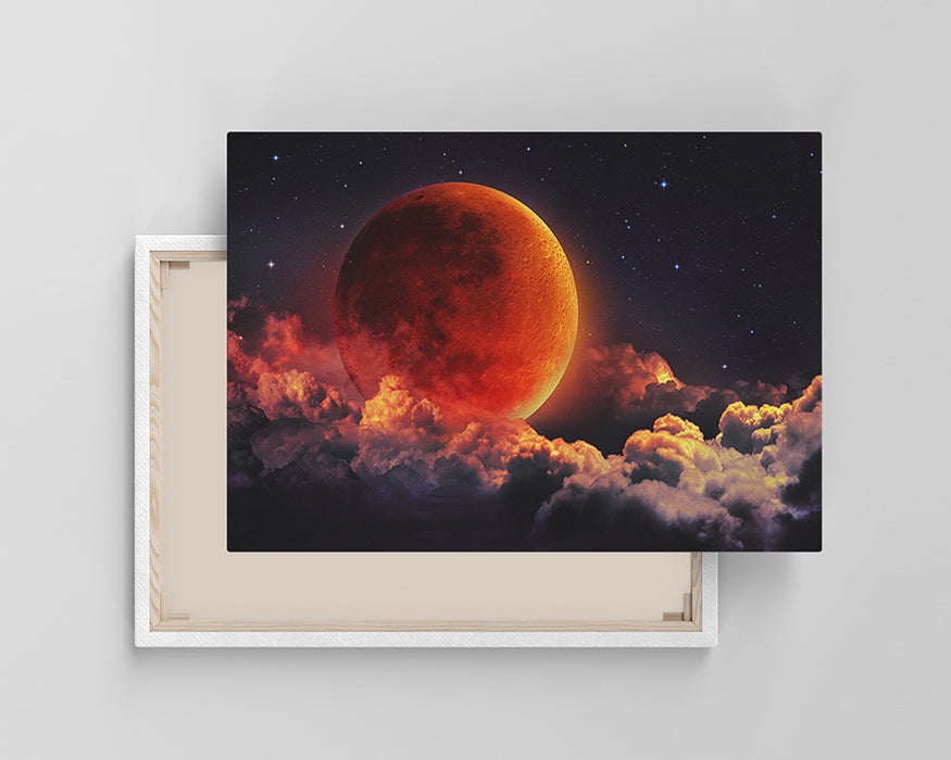 Blood Moon Galaxy Canvas Wall Art