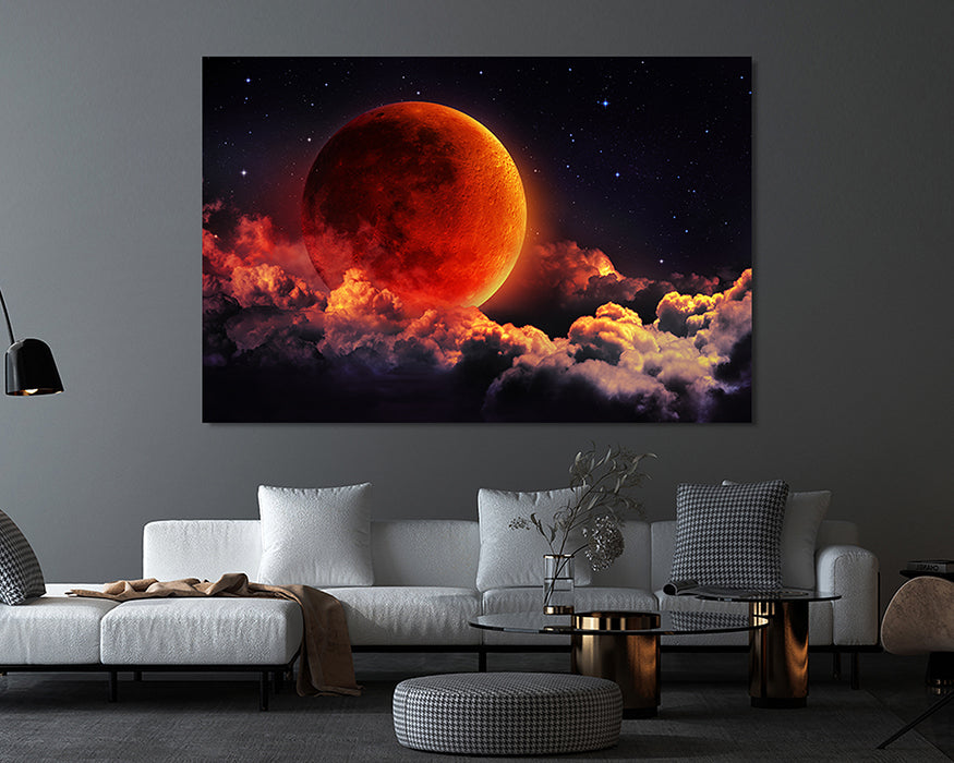 Blood Moon Galaxy Canvas Wall Art