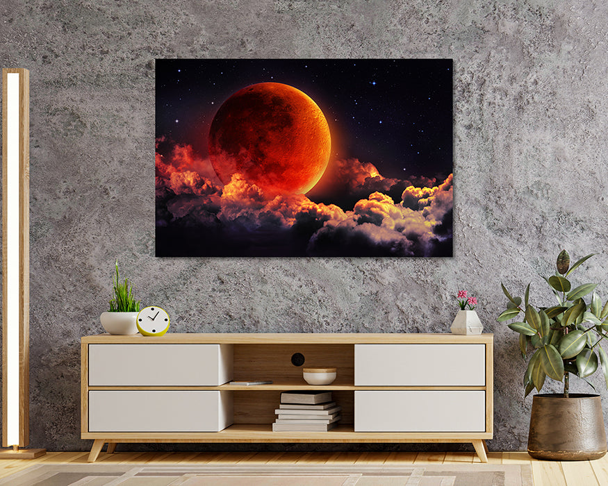 Blood Moon Galaxy Canvas Wall Art