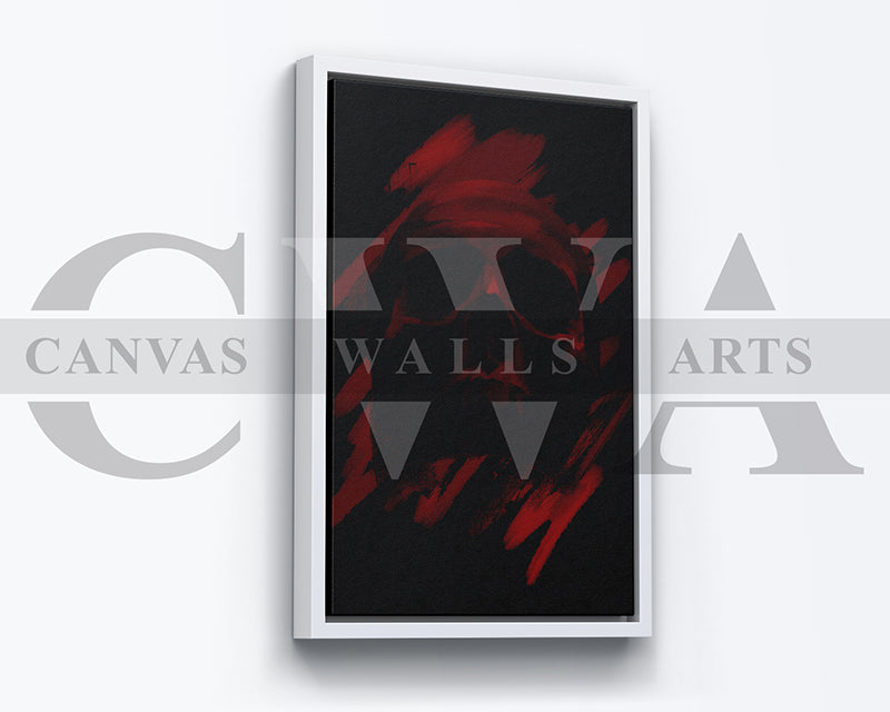Blood Red Skull Canvas Wall Art Abstract Movie Poster