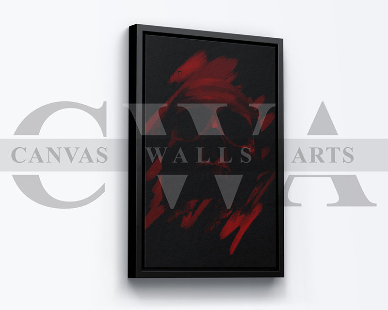 Blood Red Skull Canvas Wall Art Abstract Movie Poster