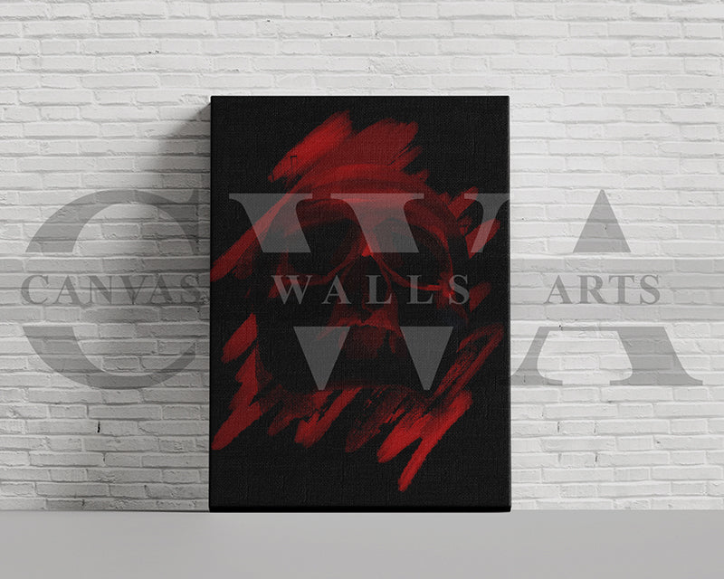 Blood Red Skull Canvas Wall Art Abstract Movie Poster